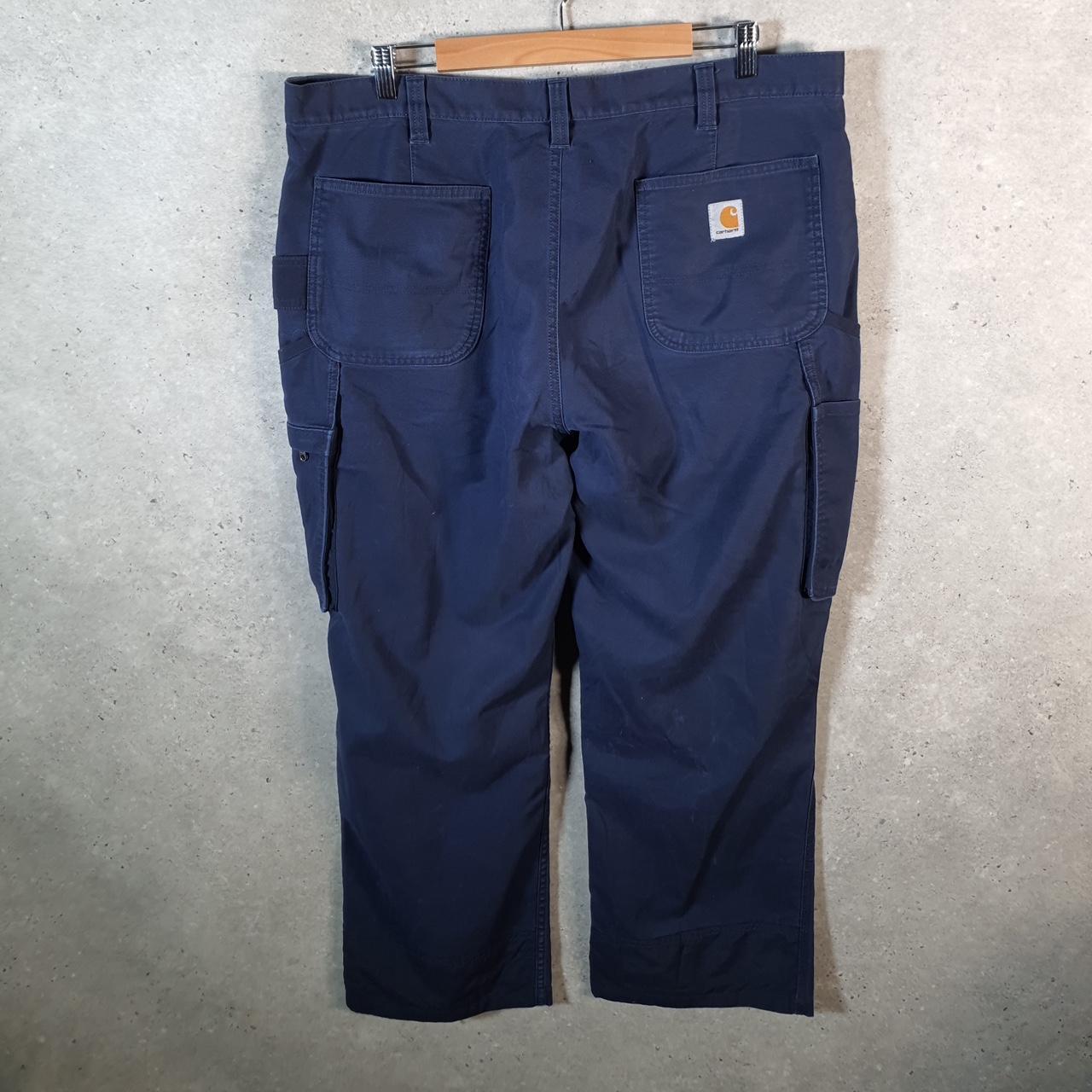 Vintage Carhartt Carpenter Trousers Mens W40 L28 Navy Blue Dungaree Fit Workwear USA