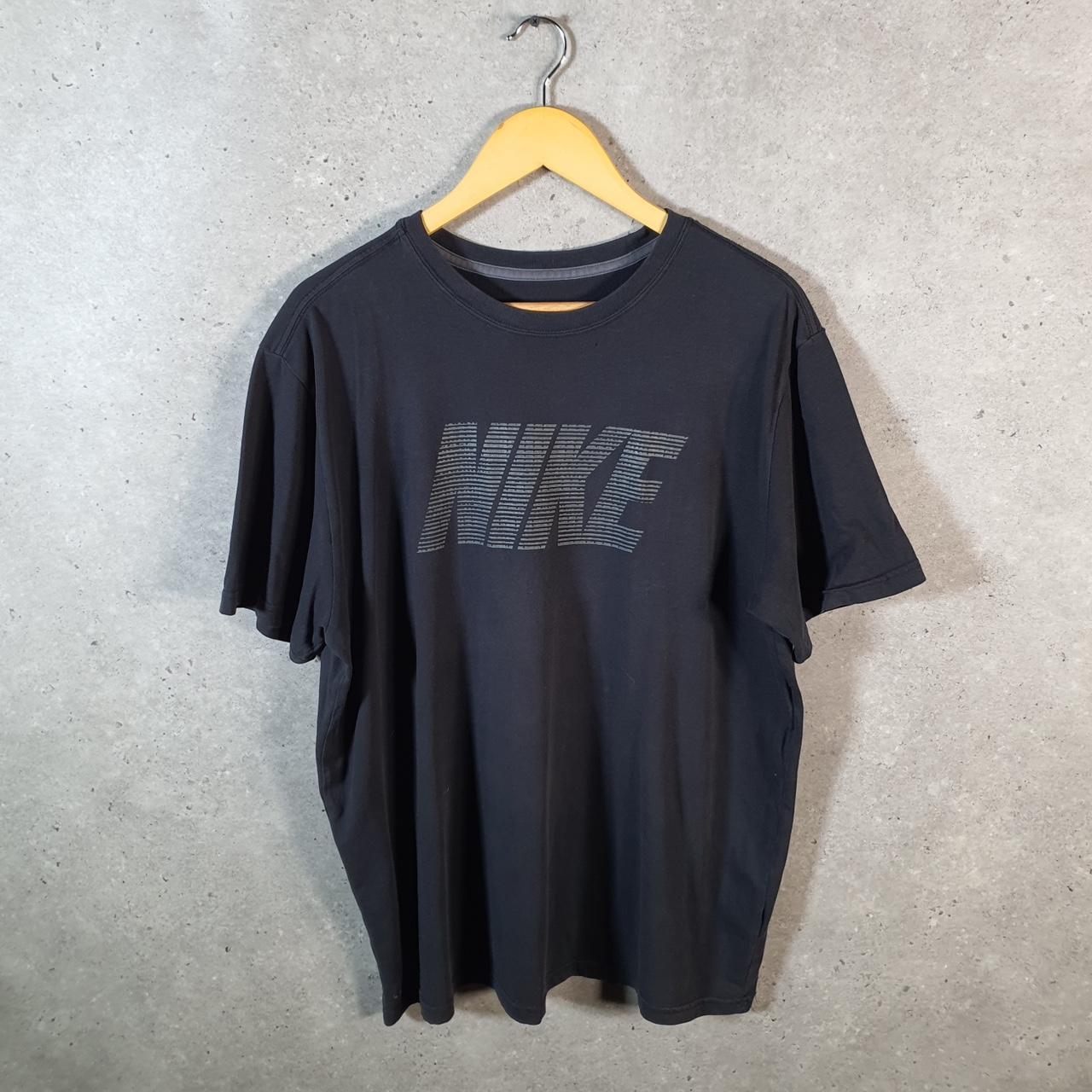 Vintage Nike Dri Fit Spellout T Shirt Men’s XL Bladk Logo Swoosh Athletic