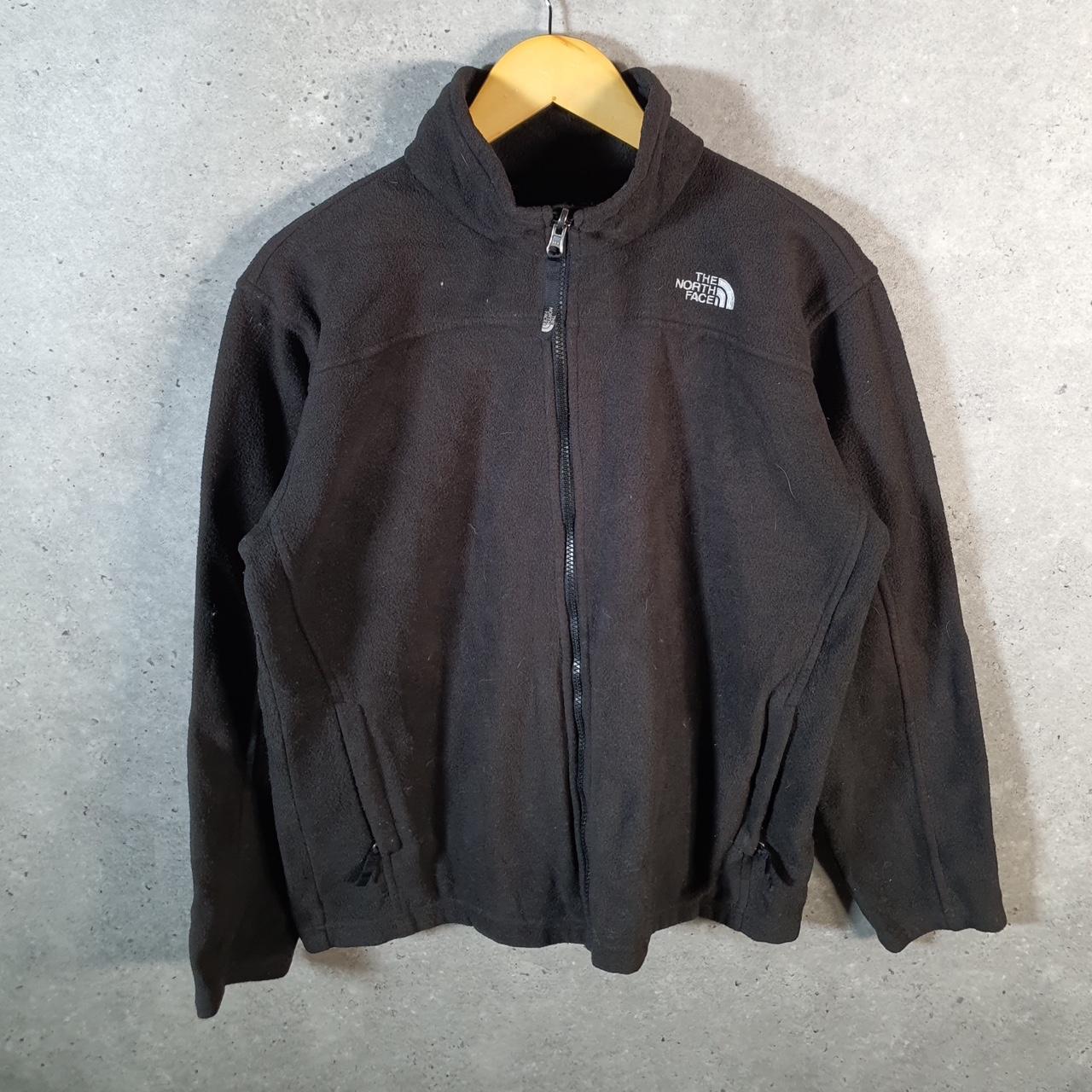 Vintage The North Face TNF Teddy Fleece Sweatshirt  Youth XL Black Full Zip Logo