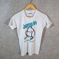 Vintage Collegiate Pacific Frog Jump In 90s USA Single Stitch T Shirt Womens Large White