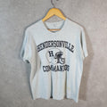 Vintage Hendersonville Commandos NFL USA 90s Single Stitch T Shirt Men’s Medium Grey C8804