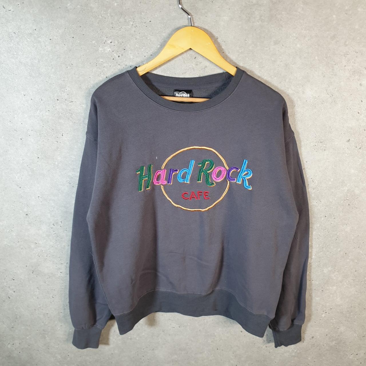 Vintage Hard Rock Cafe Sweatshirt Mens Small Grey USA Embroidered