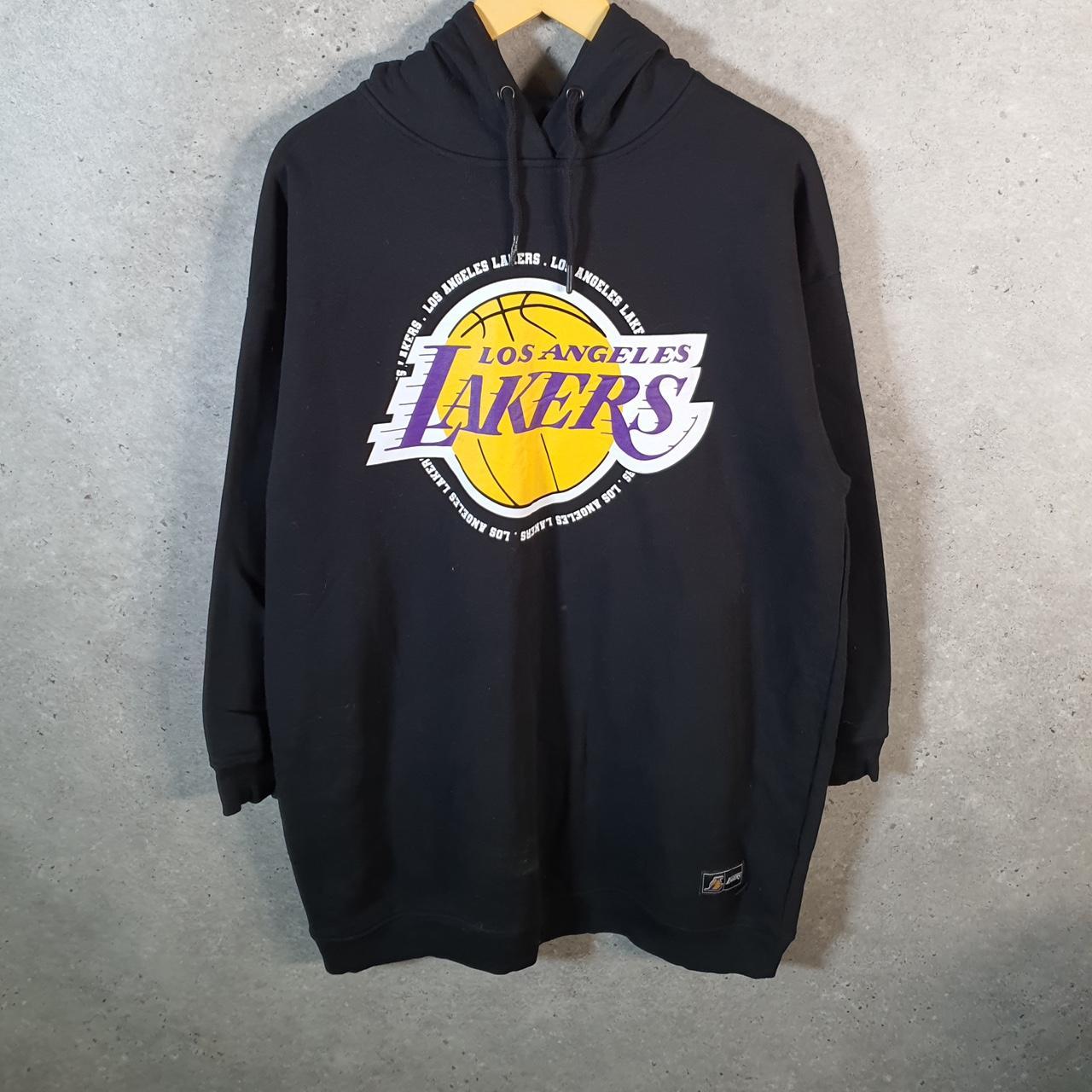 Vintage NBA Los Angeles Lakers Hoodie Womens Small Black Pullover Pro Sport USA