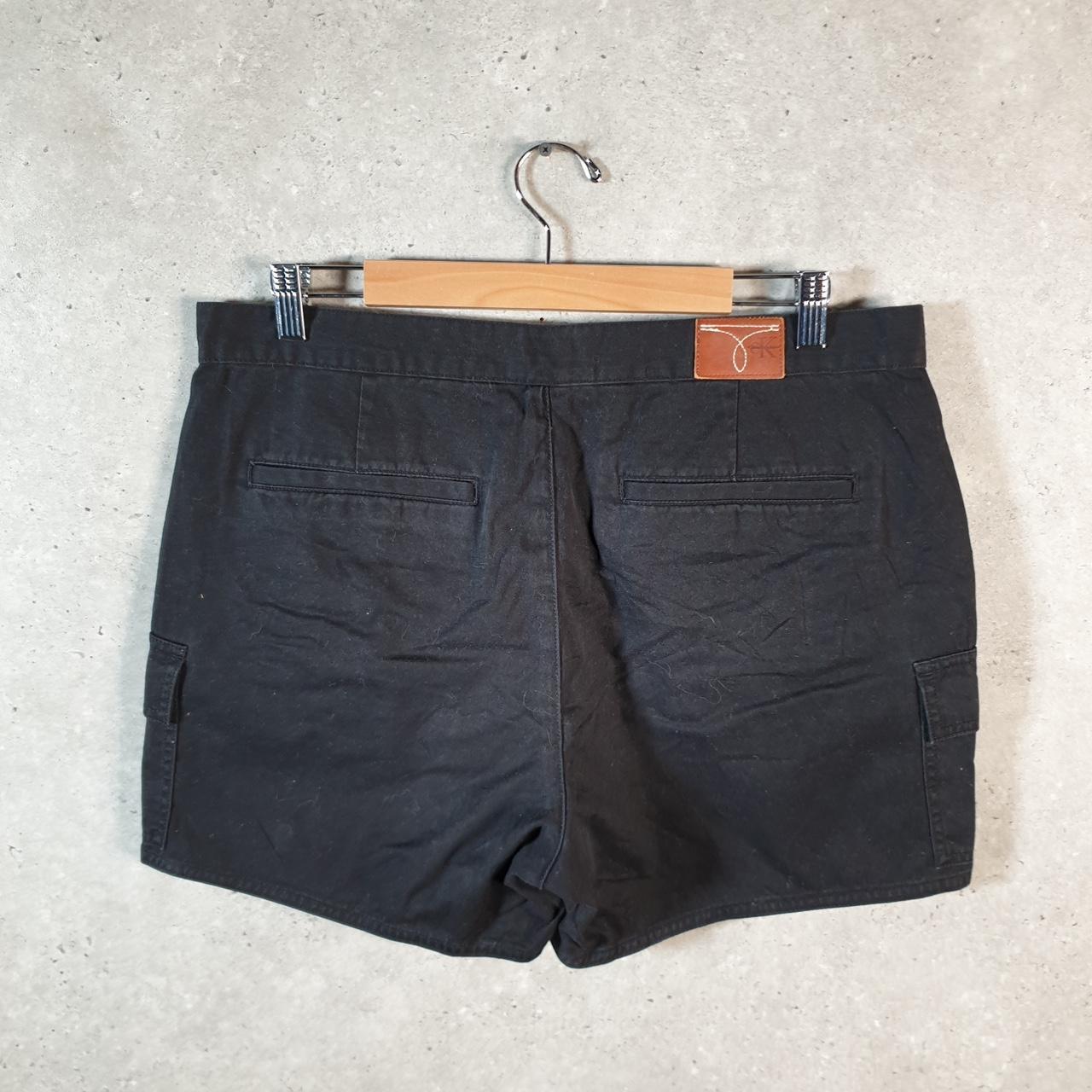 Vintage Calvin Klein Baggy Shorts Jorts Cargo Womens W36 Black Relaxed Denim