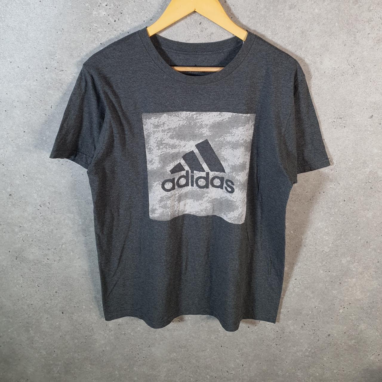 Vintage Adidas Go To Tee T Shirt Men’s Medium Grey Three Stripes Logo Athletic