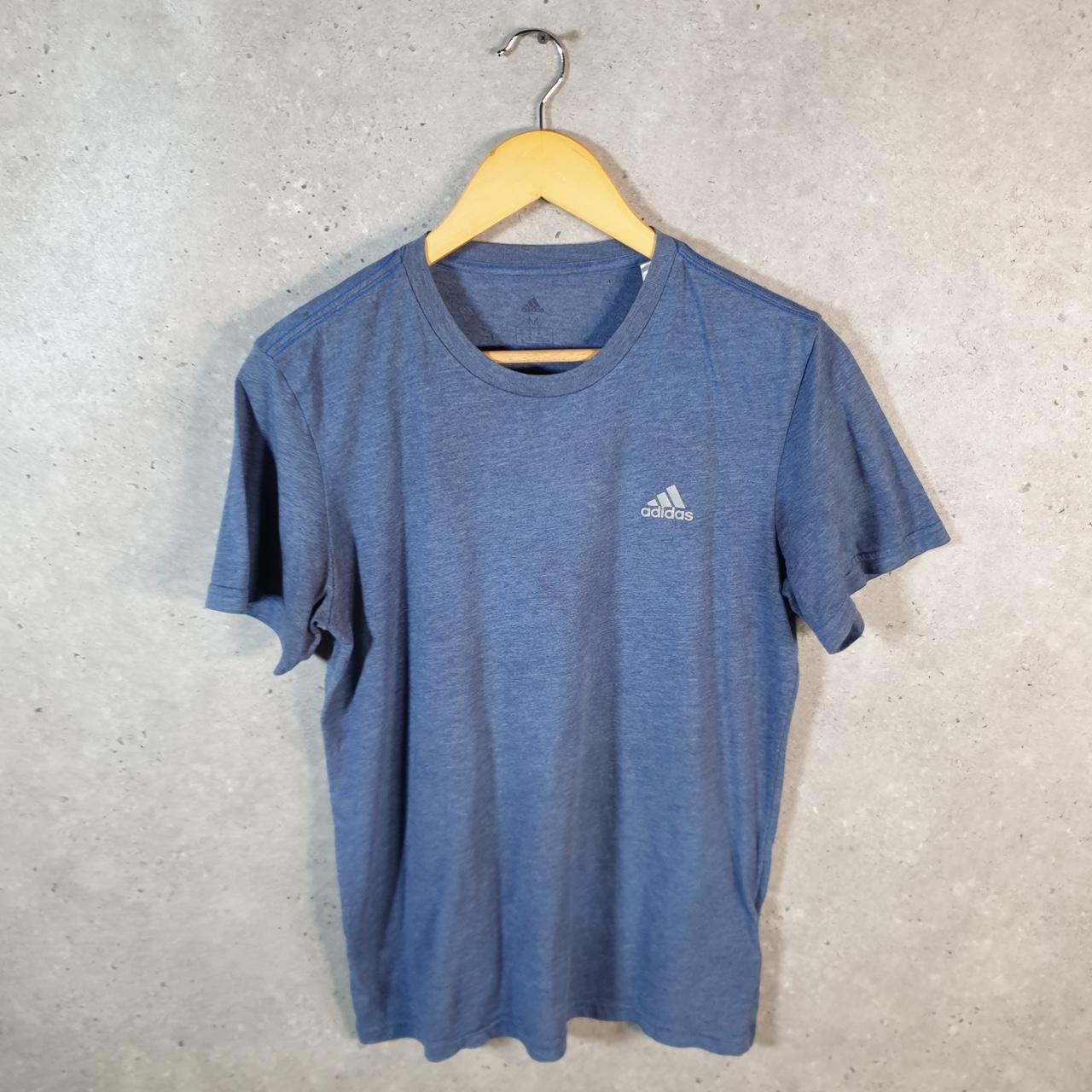 Vintage Adidas T Shirt Shirt Men’s Medium Blue Three Stripes Logo Athletic C9957