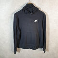 Vintage Nike Club Embroidered Hoodie Womens Medium Black Swoosh Y2K Pullover