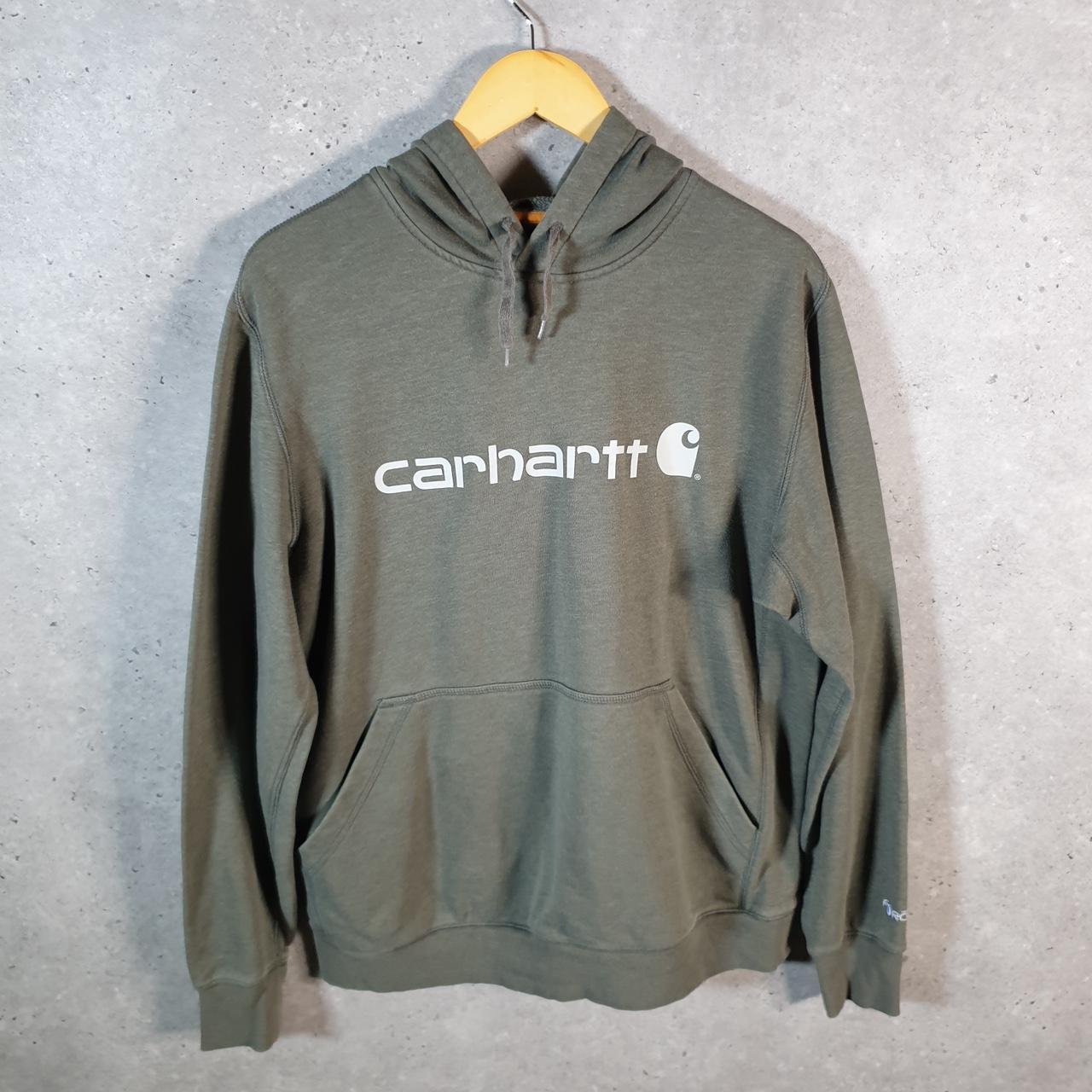 Vintage Carhartt Hoodie Womens Large Grey Pullover Blank USA Relaxed Fit