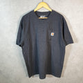 Vintage Carhartt Pocket T Shirt Men’s Large Grey Workwear Chore Utility Loose Fit C9308