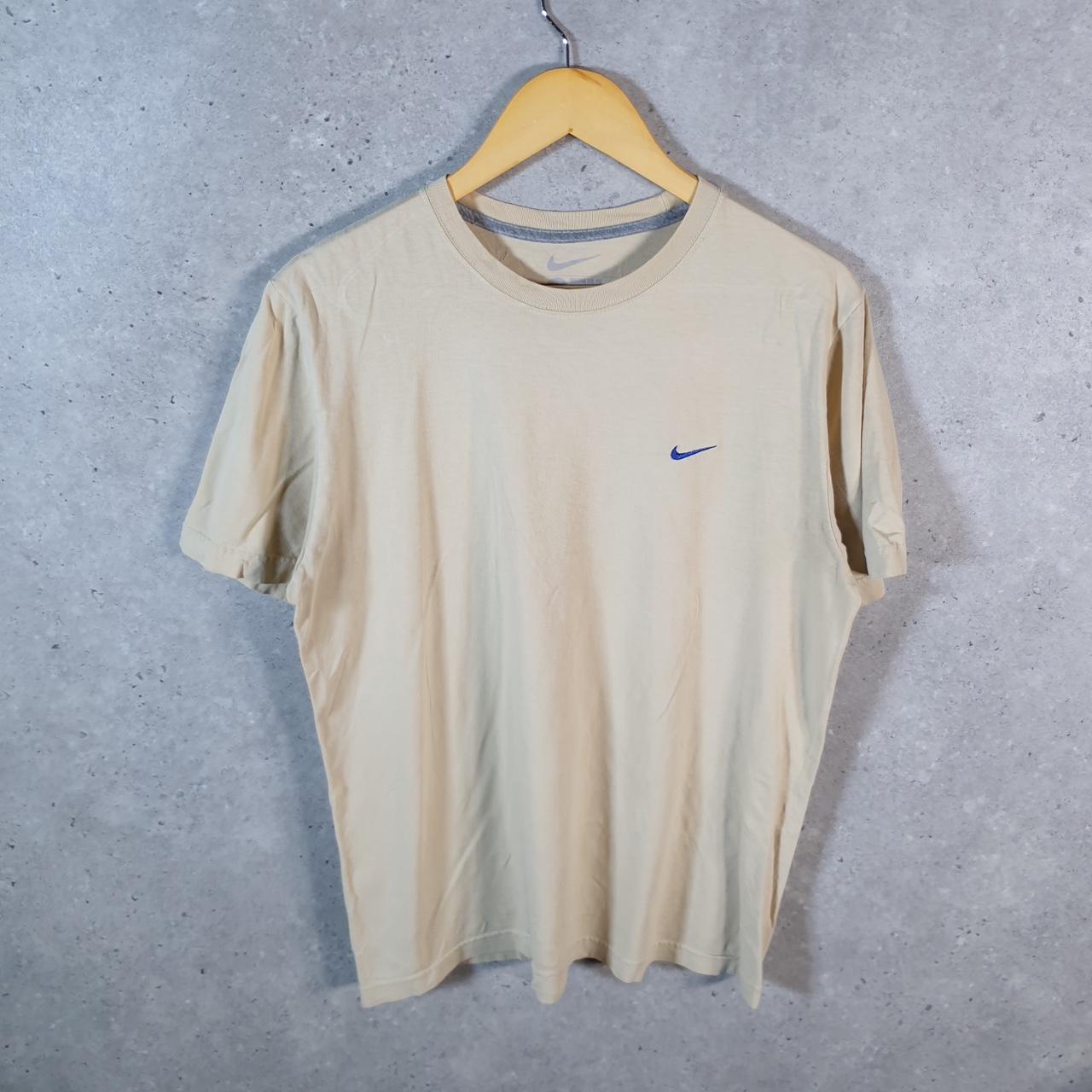 Vintage Nike T Shirt Men’s Medium Brown Embroidered Single Swoosh Logo Athletic