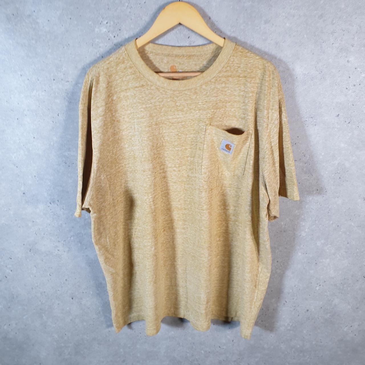 Vintage Carhartt Pocket T Shirt Men’s XL Yellow Workwear Chore Utility Original Fit