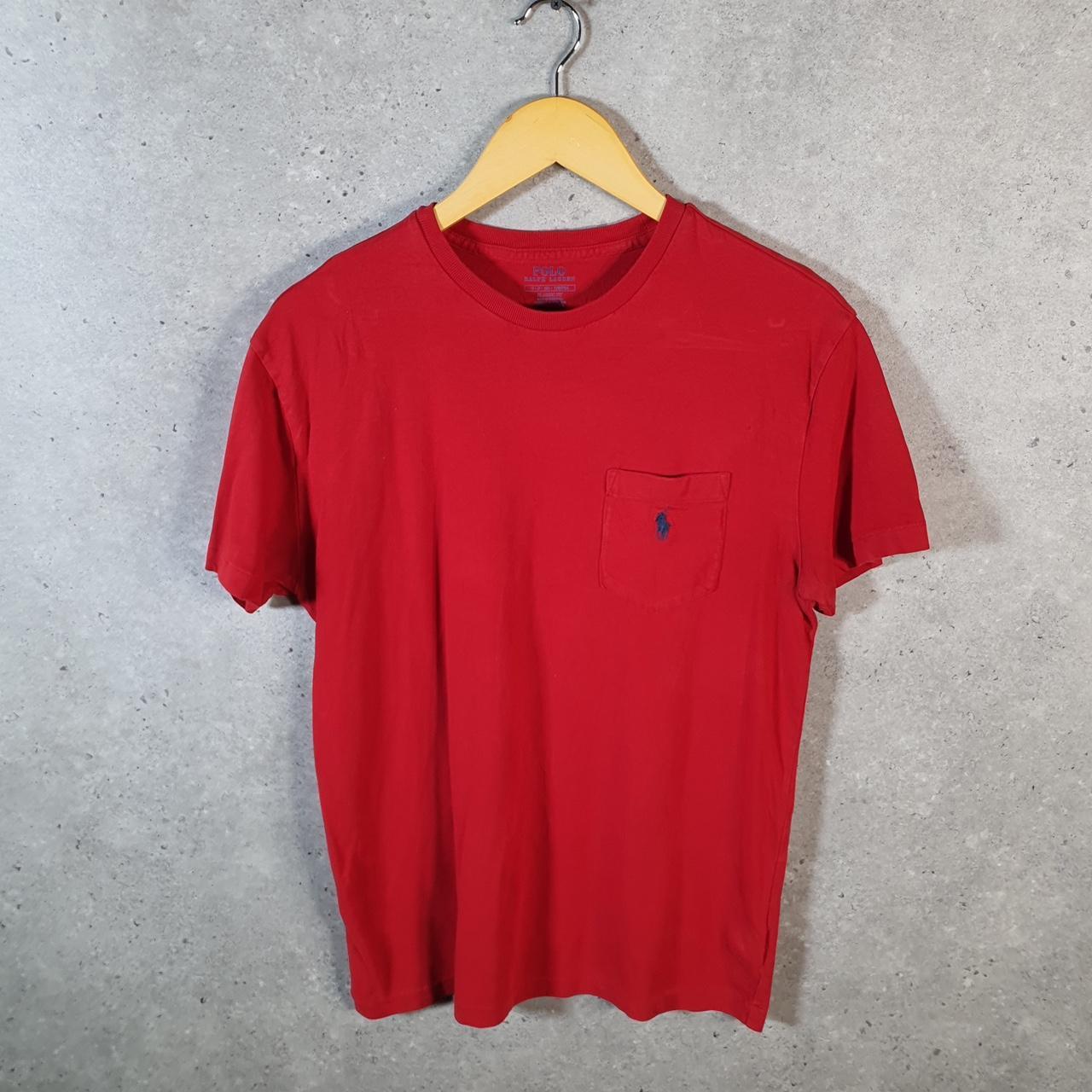 Vintage Ralph Lauren Polo T Shirt Men’s Small Red Embroidered Pony Classic Fit C9122