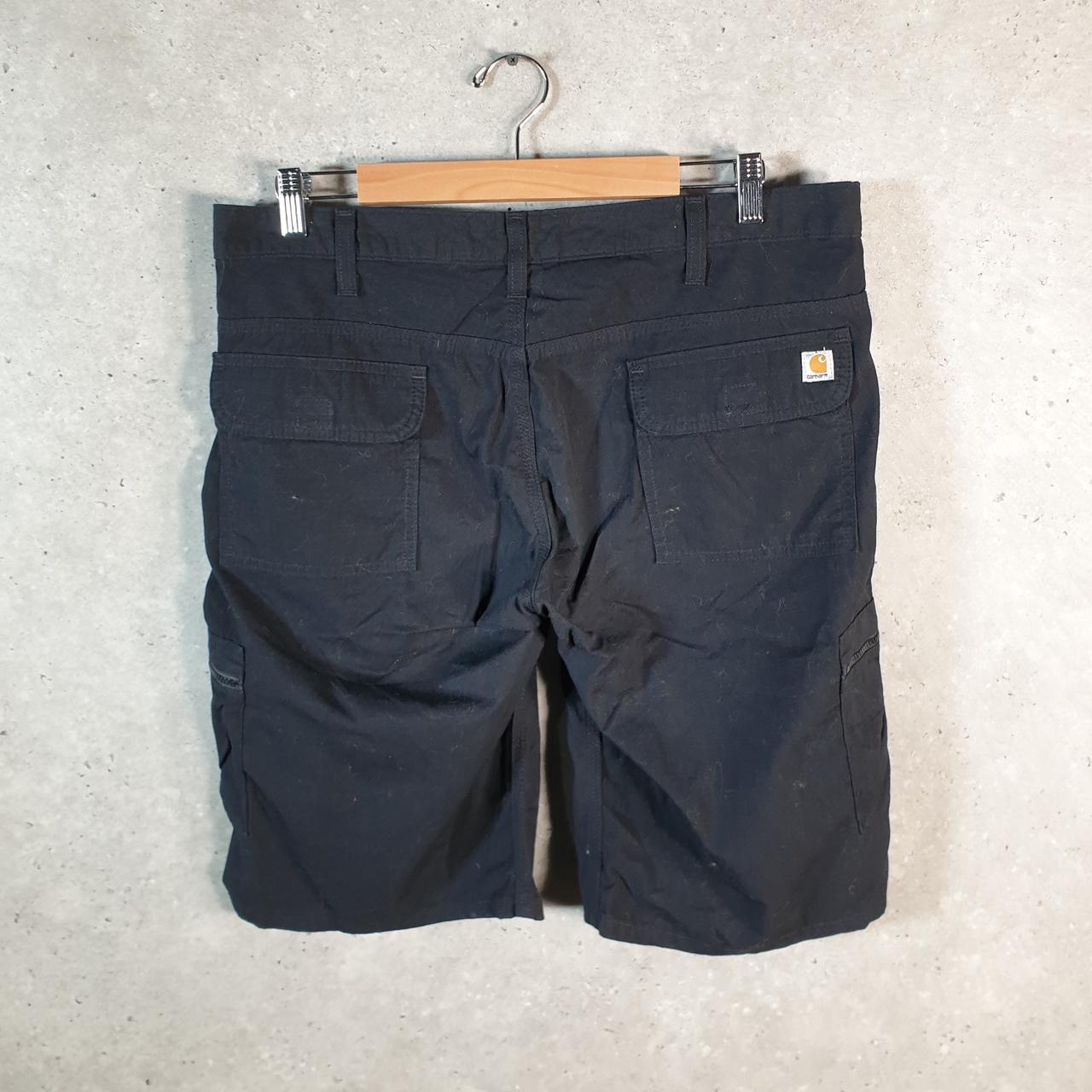 Vintage Carhartt Baggy Carpenter Shorts Jorts Cargo Womens W36 Black Relaxed Fit Workwear