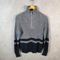 Vintage Ralph Lauren Polo Knit Sweater Womens Small Grey Cotton Pullover