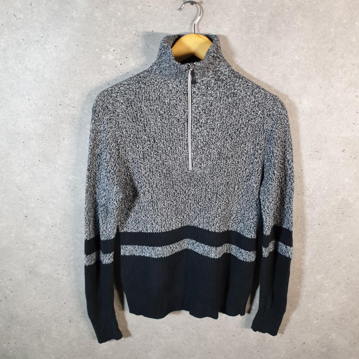 Vintage Ralph Lauren Polo Knit Sweater Womens Small Grey Cotton Pullover