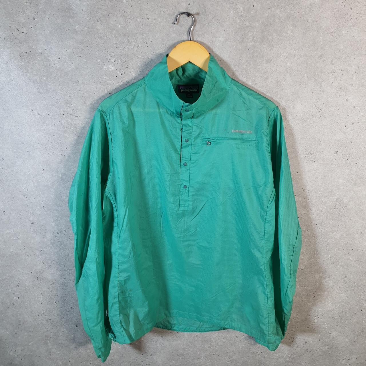 Vintage Patagonia Shell Jacket Womens XL Blue 1/4 Button Lightweight Windbreaker