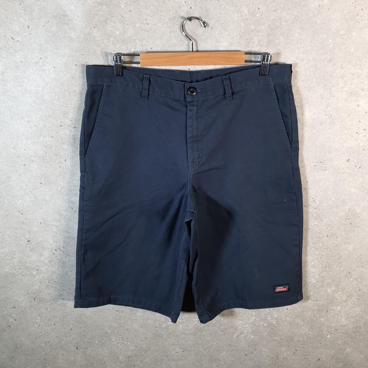 Vintage Dickies Baggy Chino Shorts Jorts Cargo Mens W36 Navy Blue Loose Fit