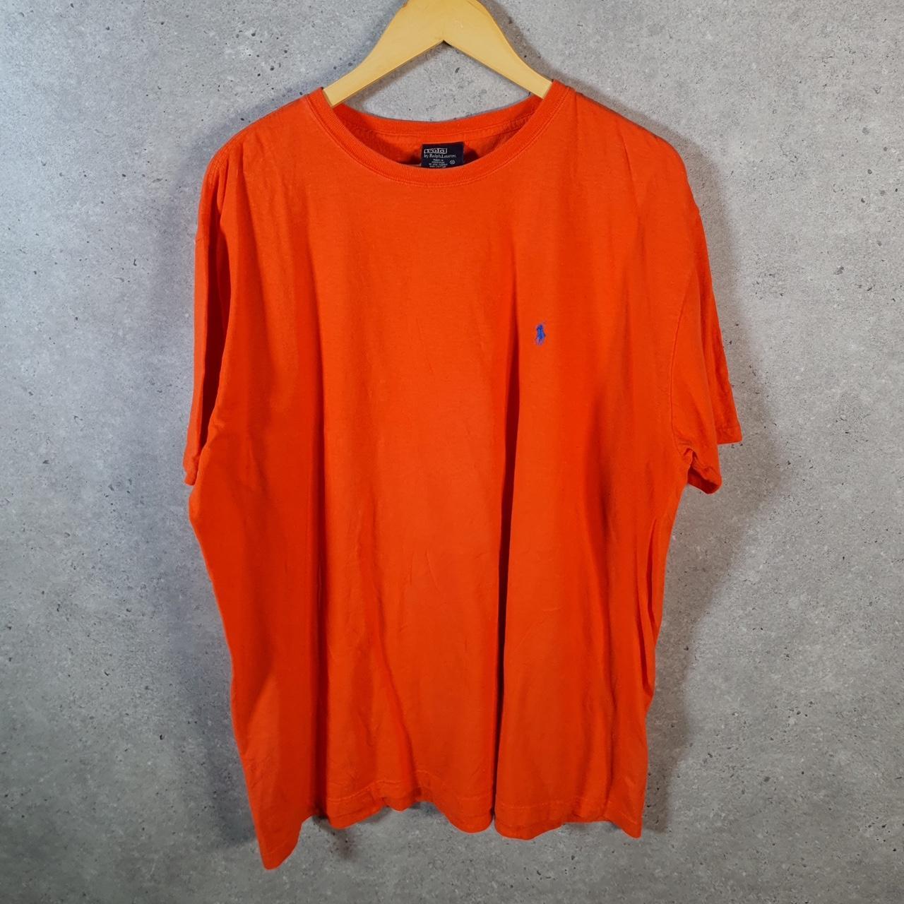 Vintage Ralph Lauren Polo T Shirt Men’s XL Orange Embroidered Classic Fit Pony C9079