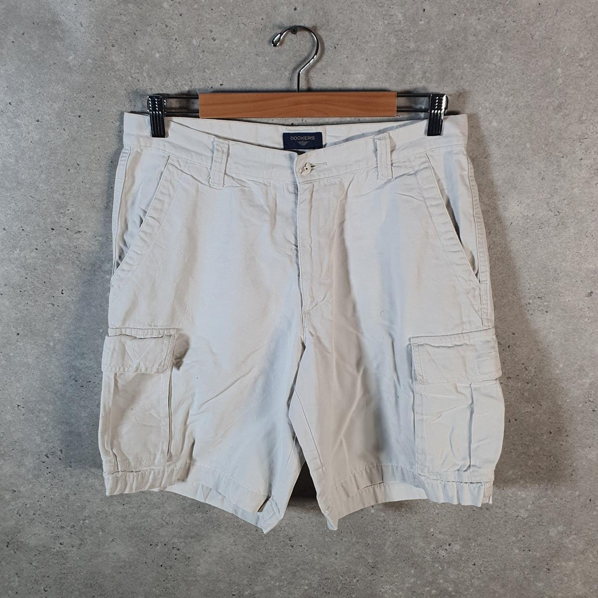 Vintage Dockers Chino Shorts Jorts Cargo Men’s W32 Brown Baggy Cotton