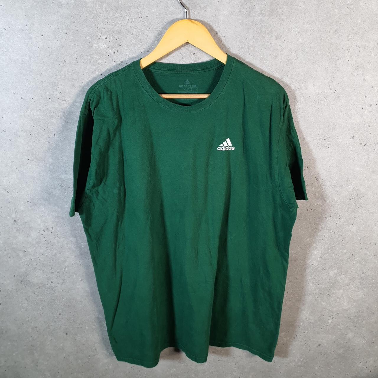 Vintage Adidas Go To Tee T Shirt Mens XL Green Three Stripes Logo Athletic