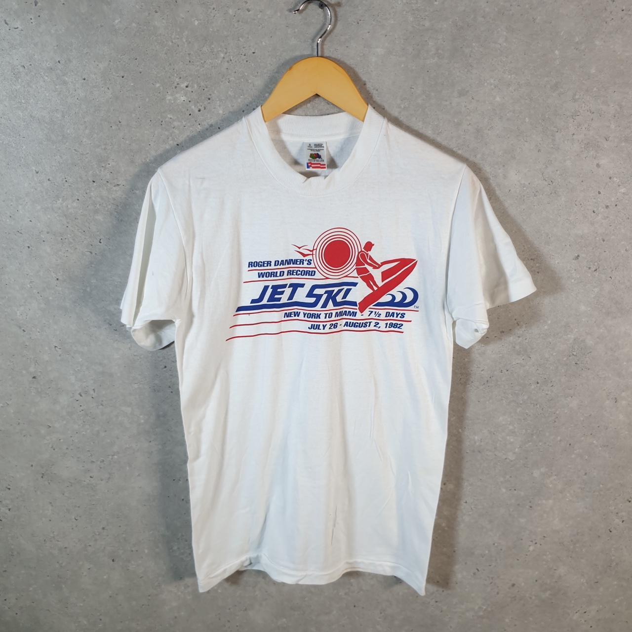 Vintage Fruit of the Loom Jet Ski Miami Roger Danner 1982 Single Stitch T Shirt Men’s Small White