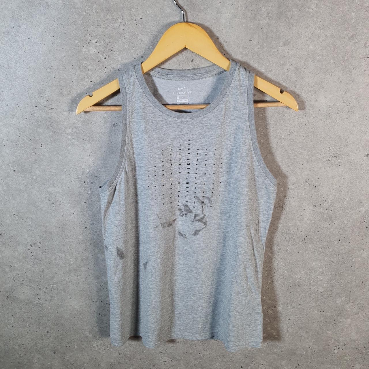 Vintage Nike Dri Fit Spellout Vest Men’s Small Grey Swoosh Athletic