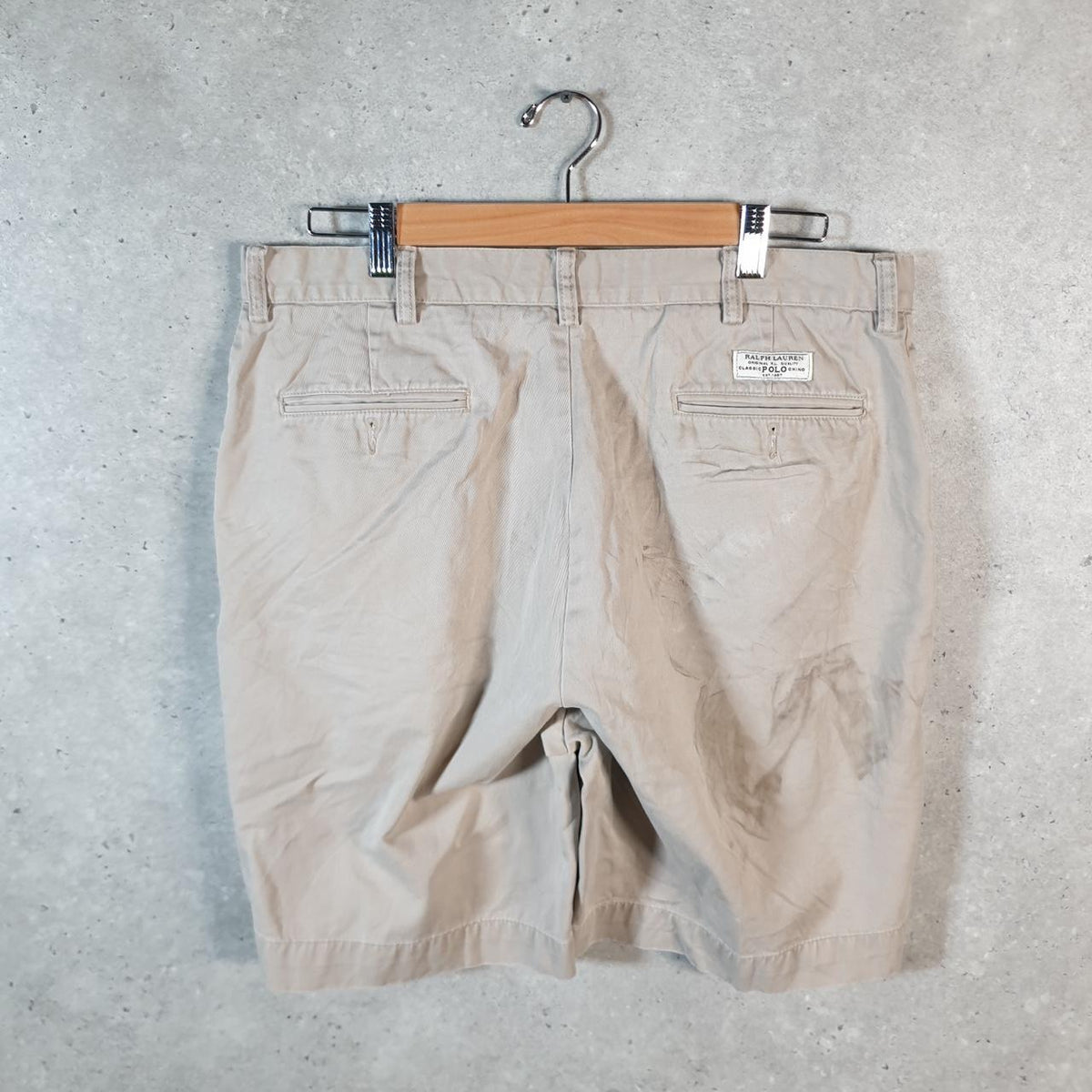 Vintage Ralph Lauren Polo Shorts Jorts Chino Cargo Men’s W36 Brown Baggy Cotton