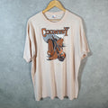 Vintage All Texas Country Cowboy Graphic 90s Single Stitch T Shirt Men’s XL Beige