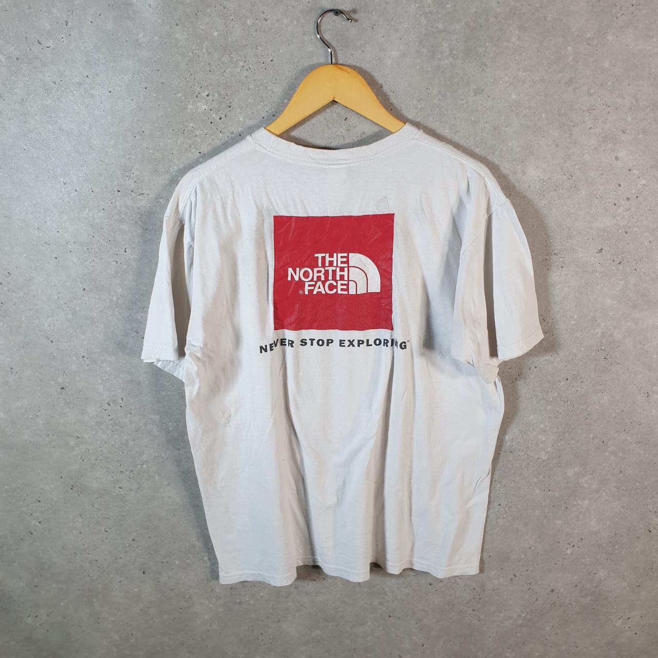 Vintage The North Face TNF Graphic Spellout T Shirt Men’s Medium White Logo Athletic