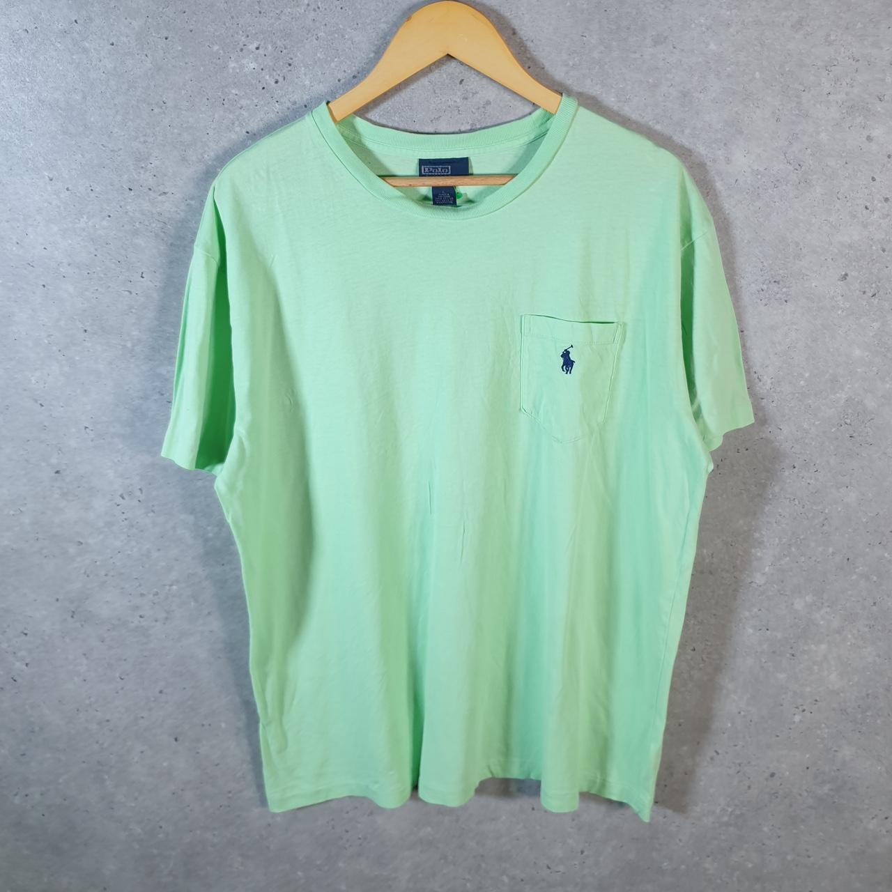 Vintage Ralph Lauren Polo T Shirt Mens Large Green Embroidered Classic Fit Pony C9052