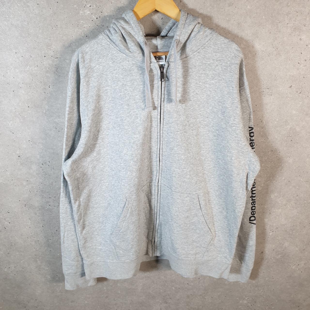 Vintage Russell Athletic Department Of Energy Hoodie Men’s XL Grey Full Zip Baggy