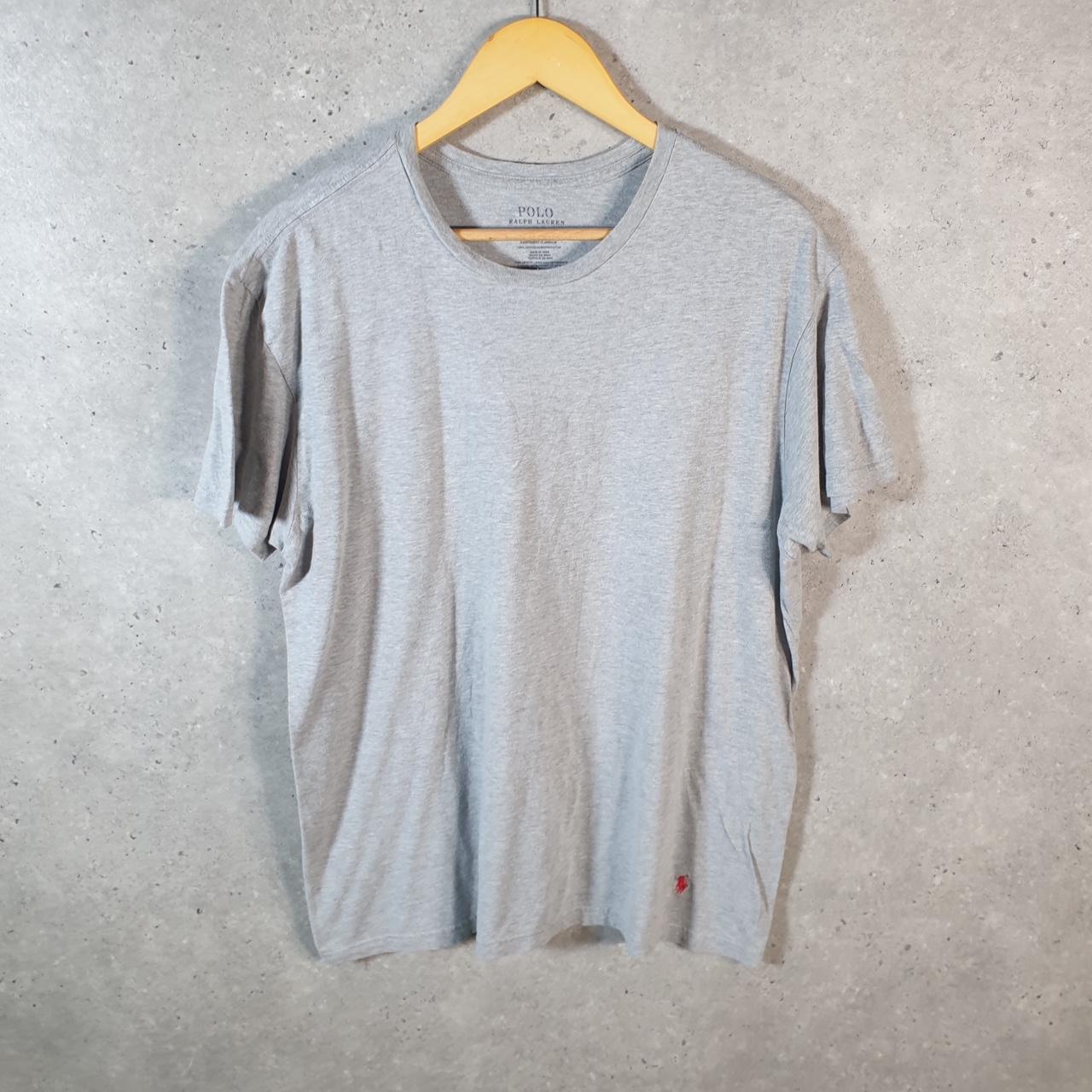 Vintage Ralph Lauren Polo T Shirt Men’s Large Grey Embroidered Classic Fit Pony C9062