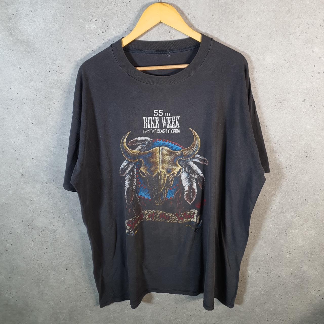 Vintage 55th Bike Week Daytona Beach Florida 90s USA Single Stitch T Shirt Men’s 2XL Grey