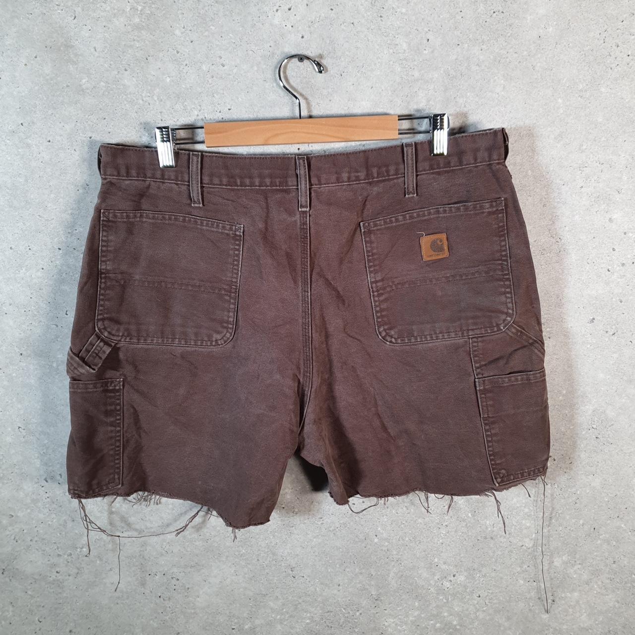 Vintage Carhartt Baggy Carpenter Shorts Jorts Cargo Men’s W38 Brown Dungaree Fit Workwear A4855