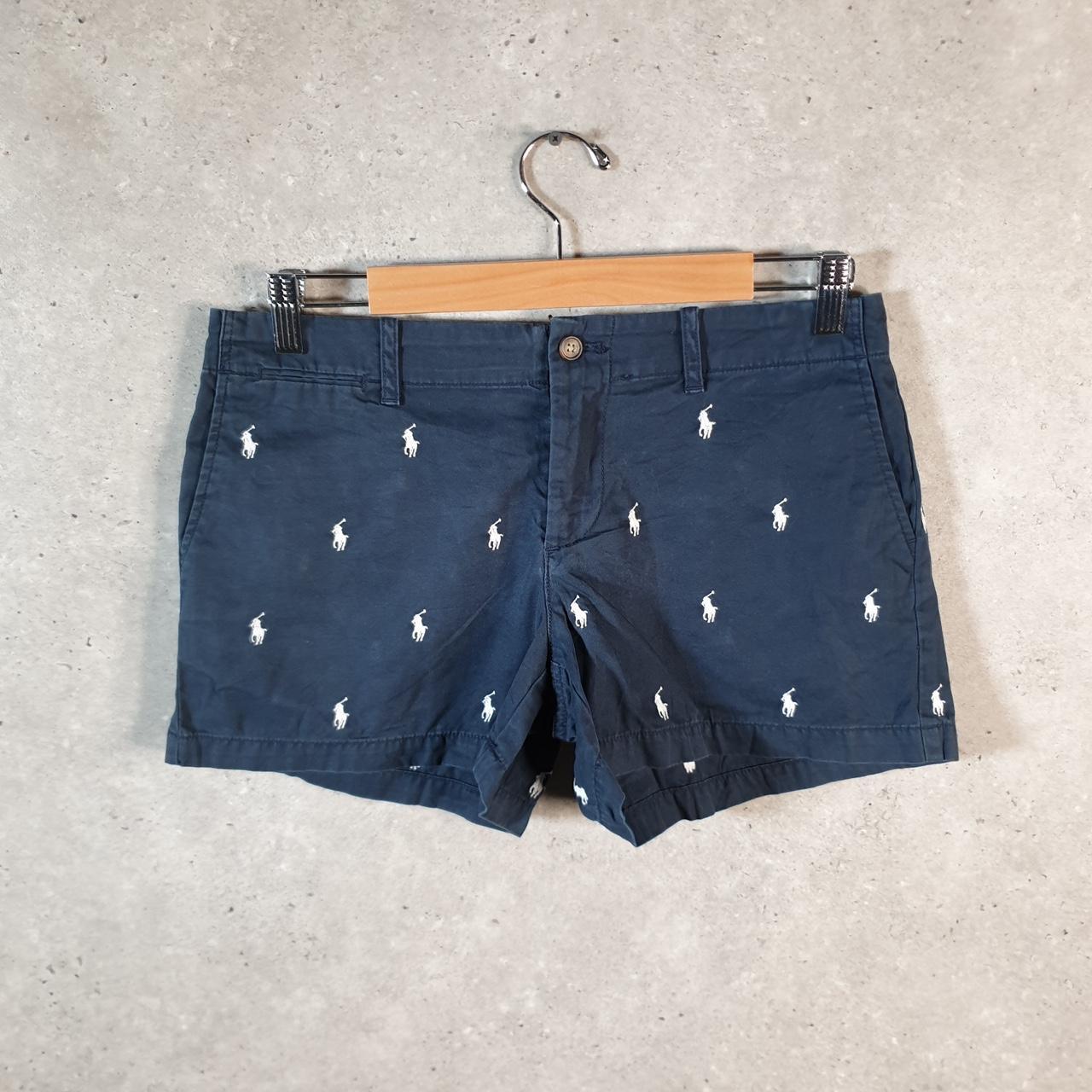 Vintage Ralph Lauren Polo All over Print Shorts Jorts Chino Cargo Womens W30 Blue Baggy Cotton A4378