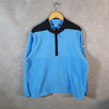 Vintage Nike Therma fit Fleece Sweatshirt Men’s XL 1/4 Zip Blue Swoosh Y2K Pullover