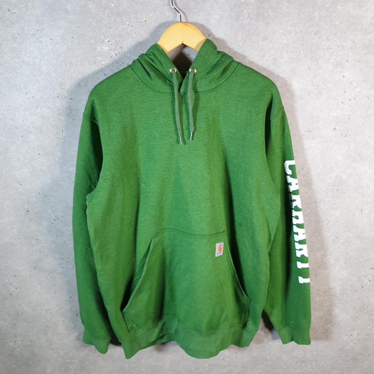 Vintage Carhartt Hoodie Men’s Medium Green Pullover Blank USA Loose Fit