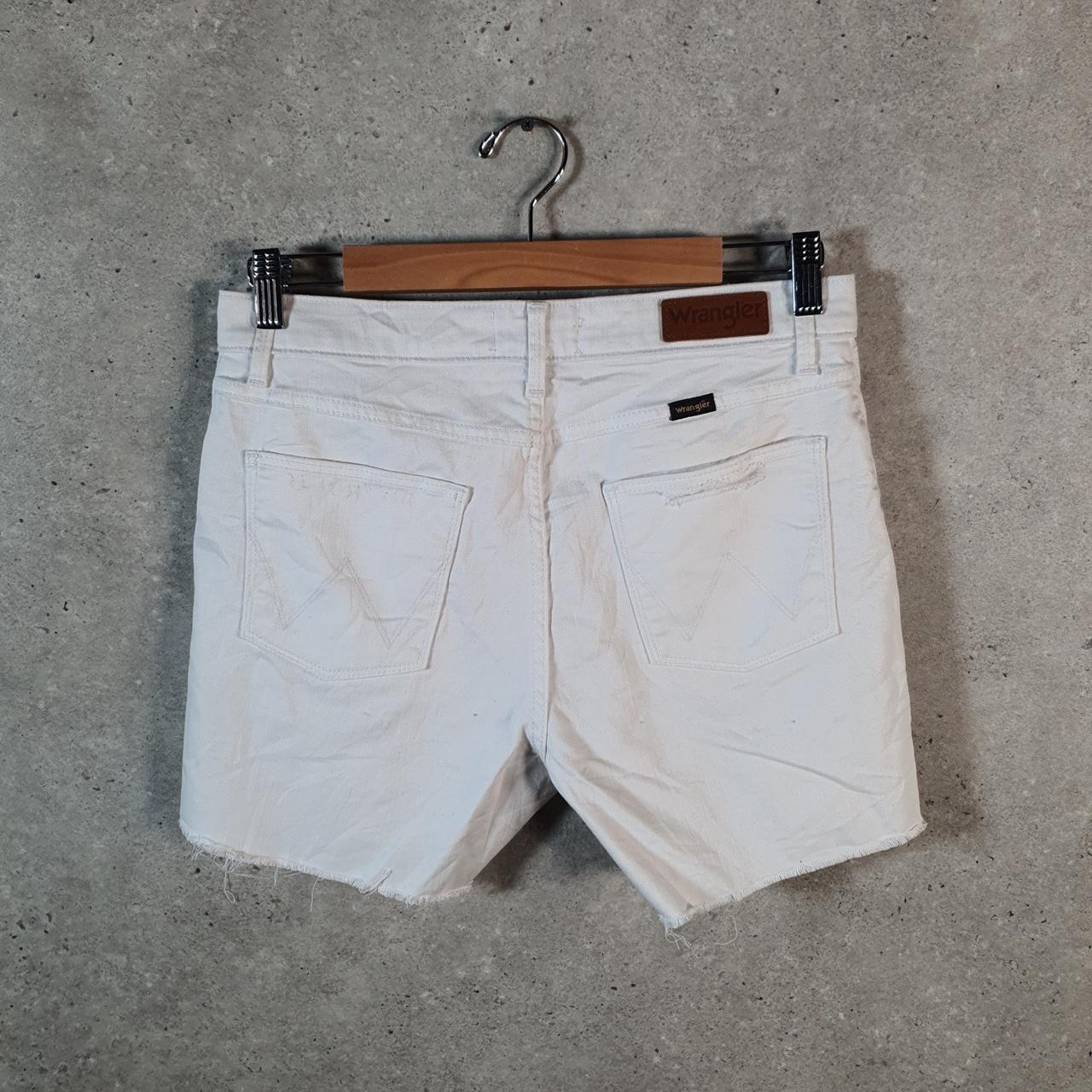 Vintage Wrangler Cut Short Baggy Shorts Jorts Cargo Womens W30 White Relaxed Denim A4521