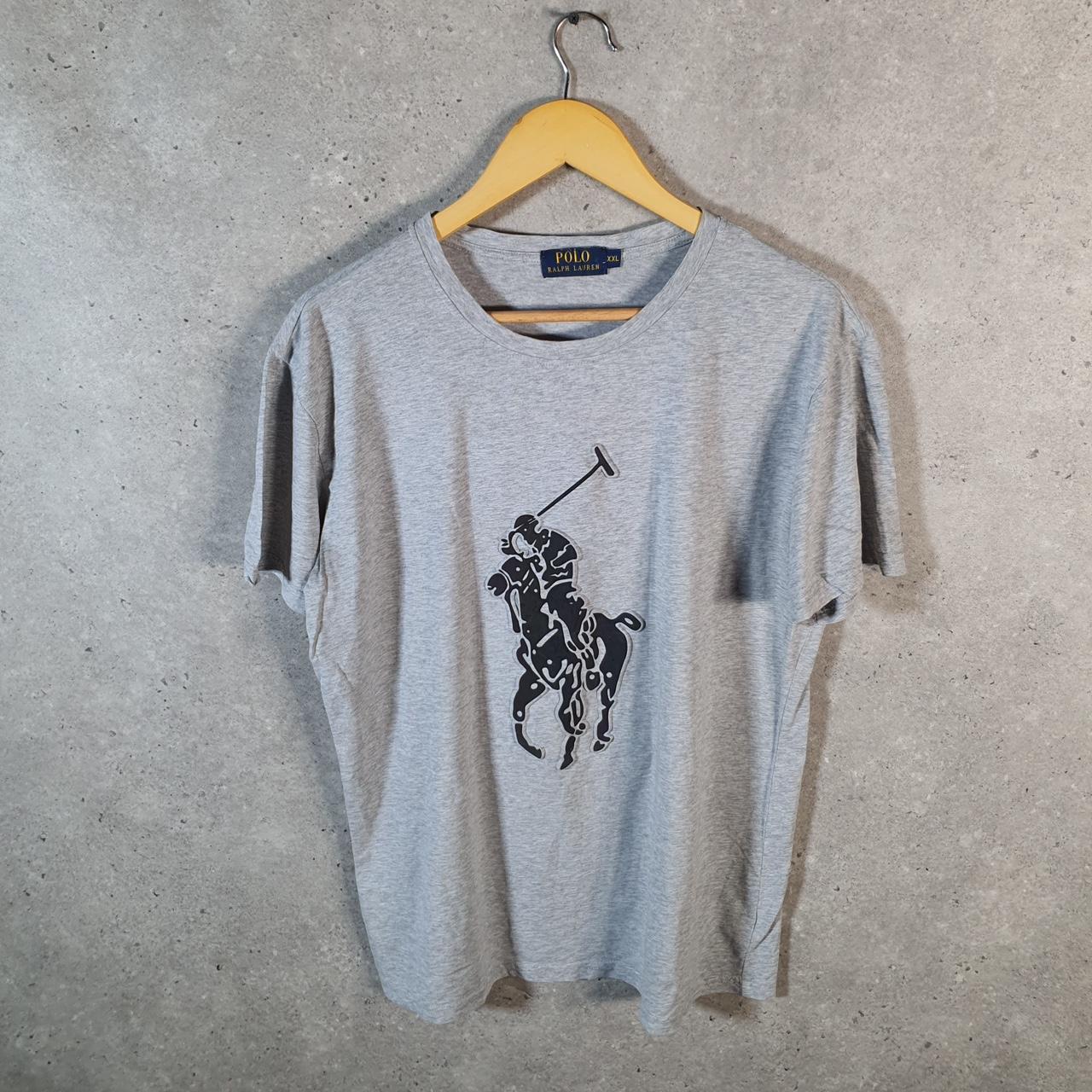 Vintage Ralph Lauren Big Polo T Shirt Men’s Small Grey Classic Fit Casual