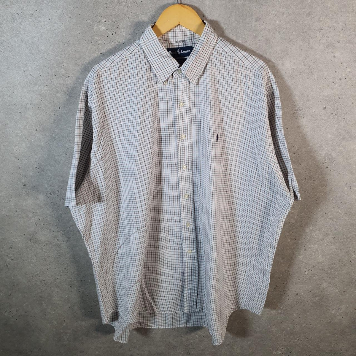 Vintage Ralph Lauren Button Down Shirt Men’s XL Checkered Blake Cotton Pony