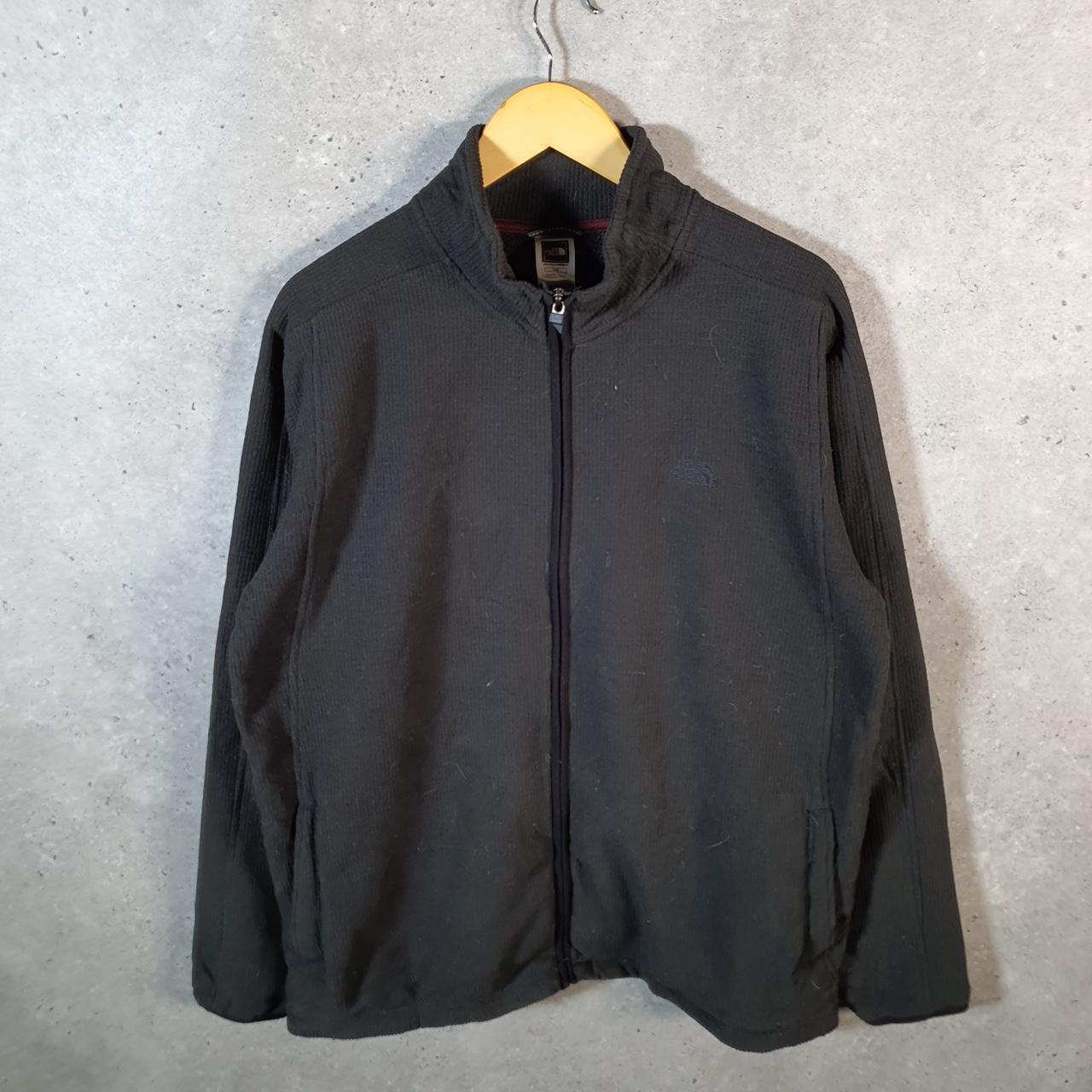 Vintage The North Face TNF Teddy Fleece Sweatshirt Mens Large Full Zip Black Logo Winter