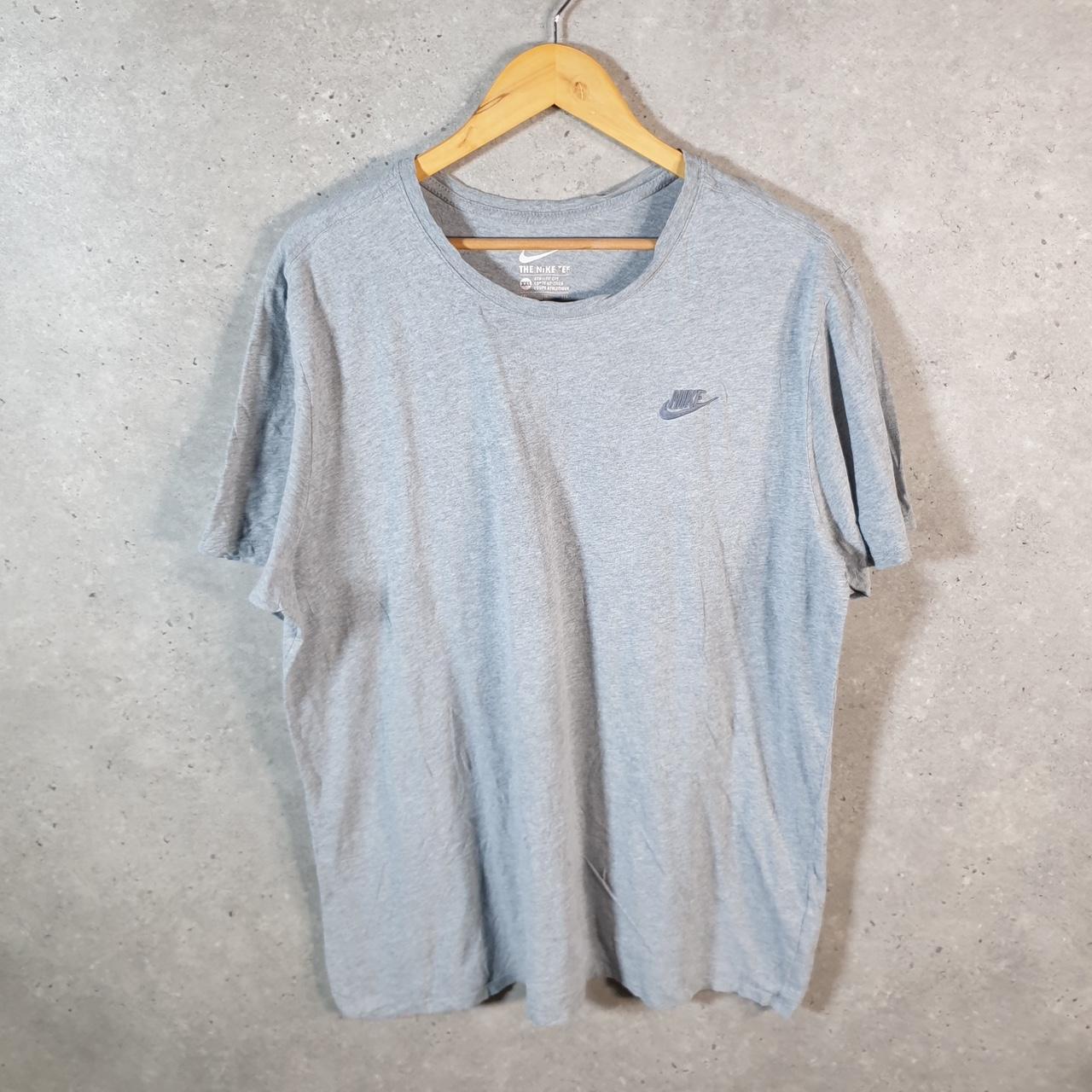 Vintage Nike T Shirt Men’s 2XL Grey Printed Single Swoosh Logo Athletic C8262