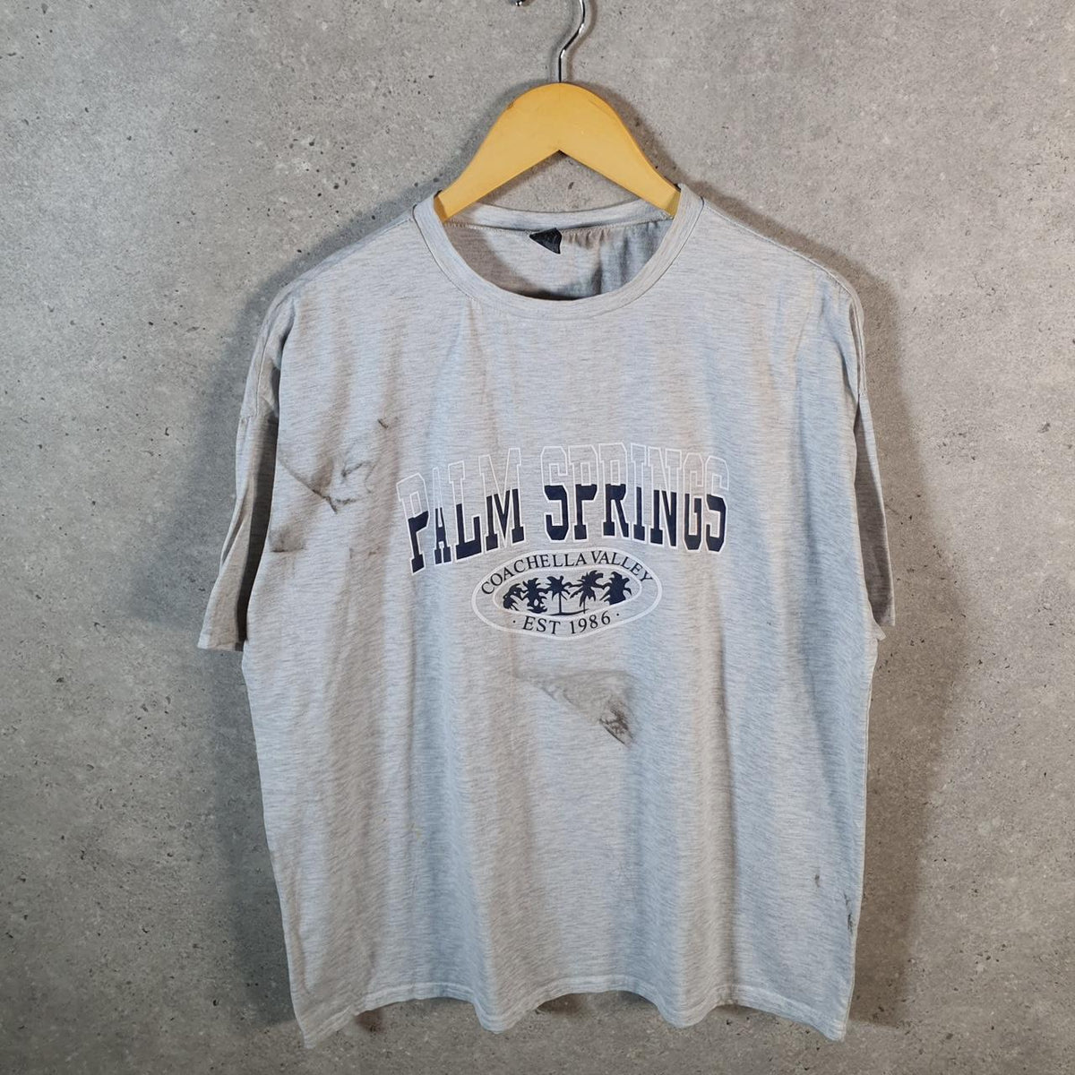 Vintage Shein Palm Springs Coachella Valley T Shirt Men’s Medium Grey Casual Logo Athletic