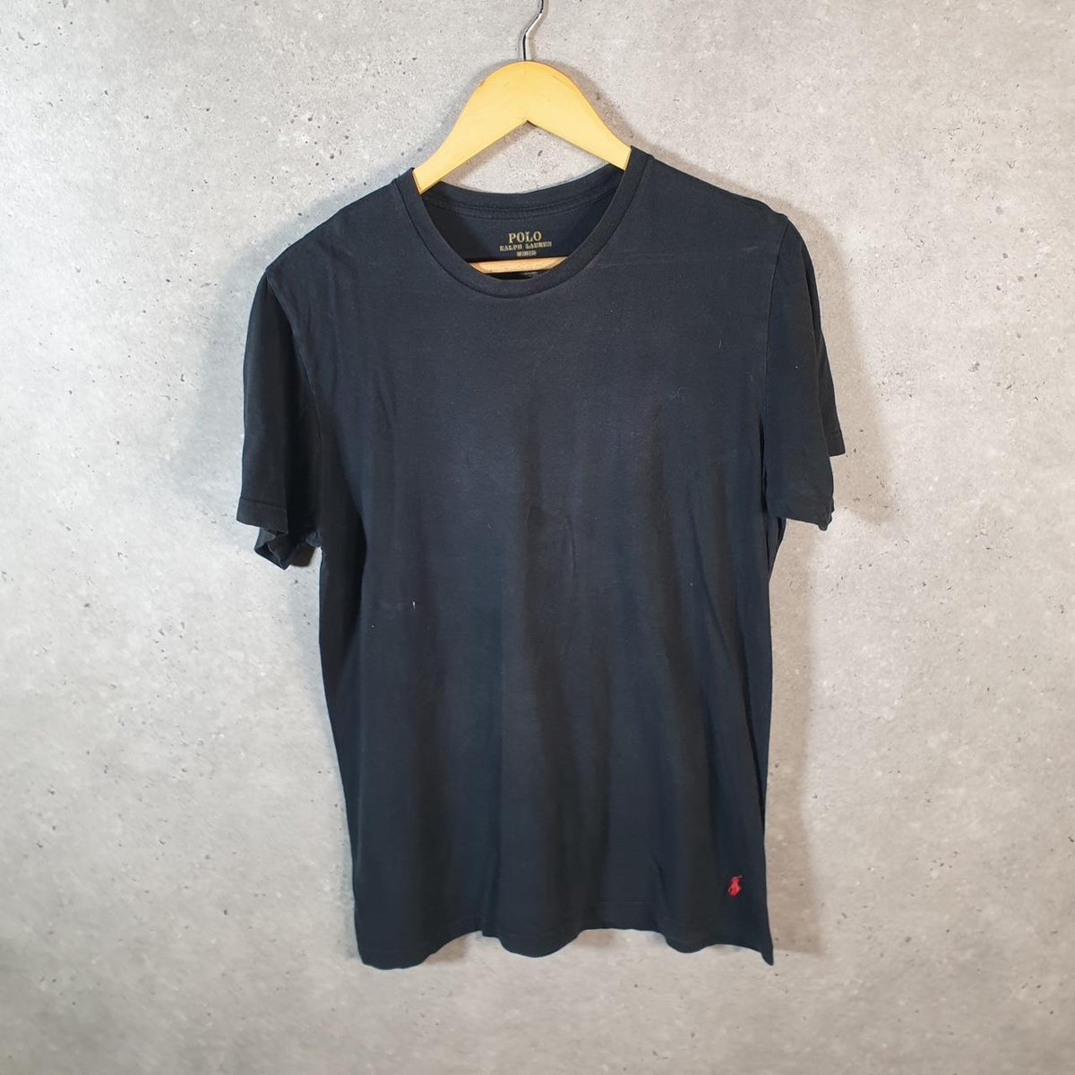 Vintage Ralph Lauren Polo T Shirt Men’s Medium Black Embroidered Classic Fit Pony C9053