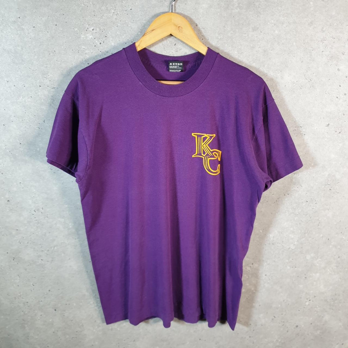 Vintage Fruit of the Loom KC Broncos USA 90s Single Stitch T Shirt Men’s large Purple C8364