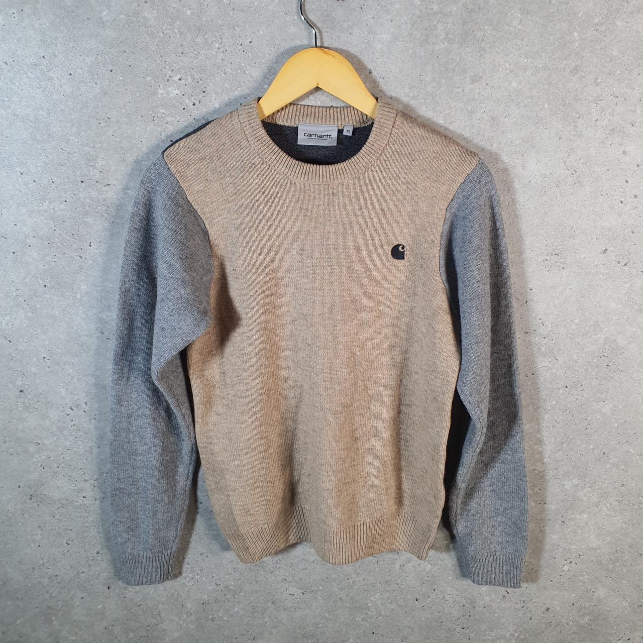 Vintage Carhartt Triple Sweater Mens XS Brown Pullover USA Loose Fit