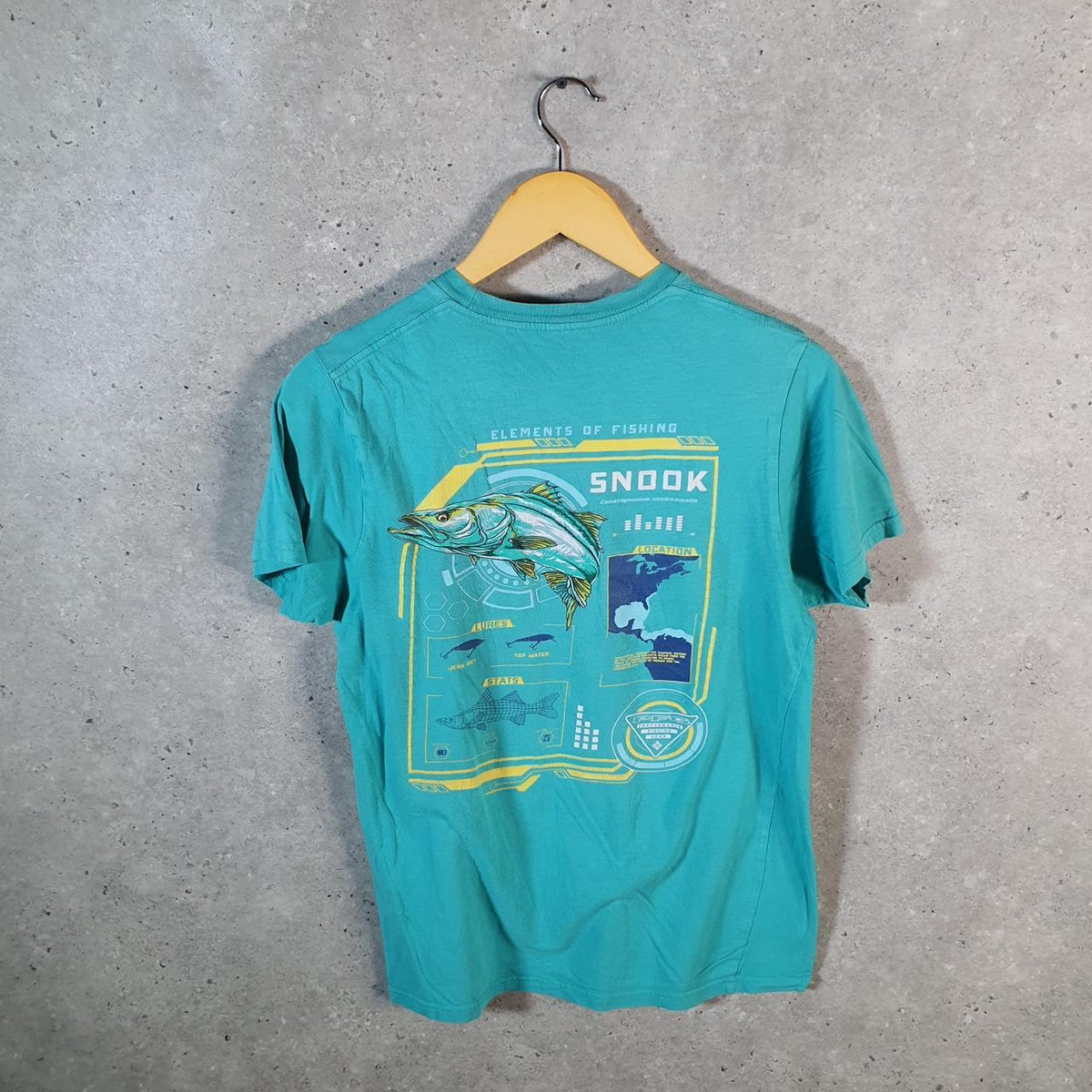 Vintage Columbia Perfomance Fishing Gear Snook T Shirt Men’s Small Blue Athletic