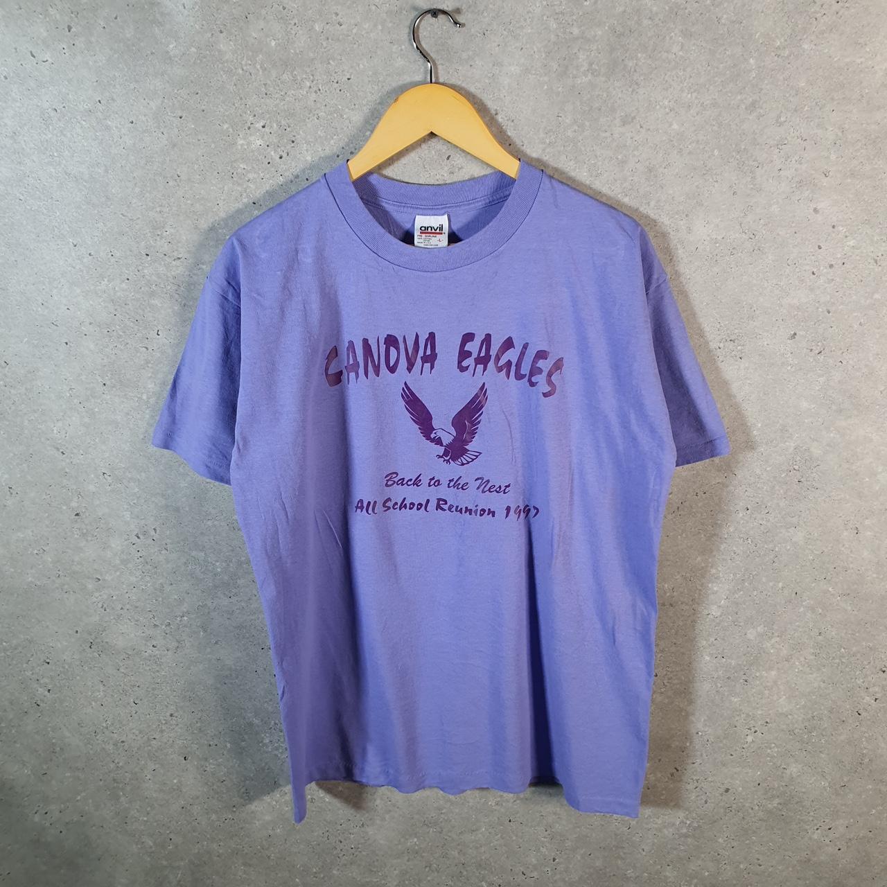 Vintage Anvil Canada Eagles 1997 USA Single Stitch T Shirt Men’s Large Purple