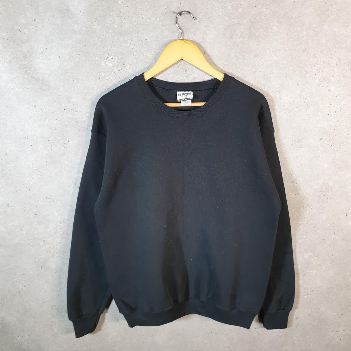 Vintage Lee Heavyweight Sweatshirt Men’s L Black USA Sturdy Sweats Blank Baggy