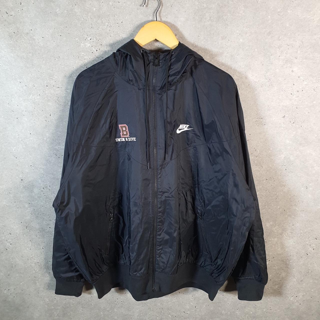 Vintage Nike Windbreaker Track Jacket Mens XL Blaxk USA Swoosh Full Zip